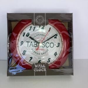 Vintage Tabasco Hot Sauce Wall Clock McIlhenny Company New Sealed Red Green RARE